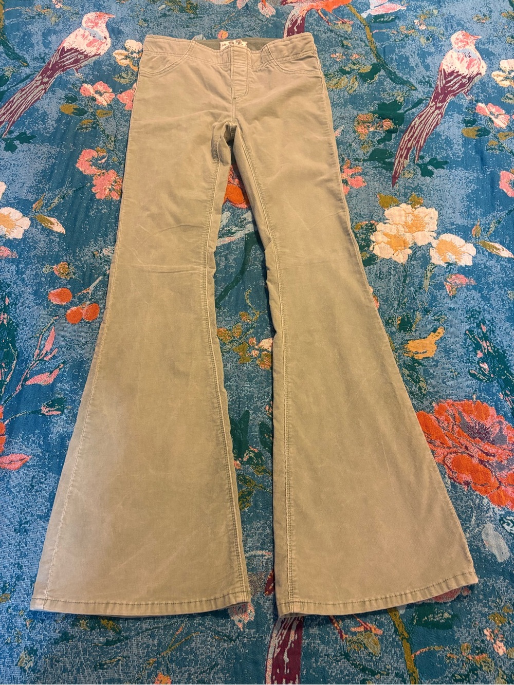 We The Free Flared Corduroy Pants in Light Olive
